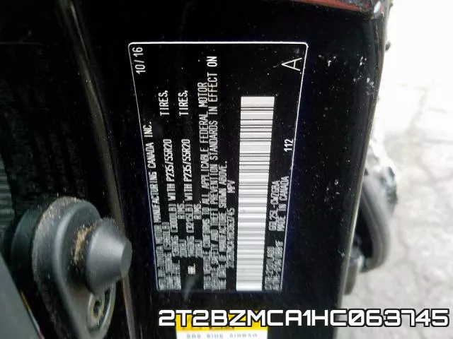 2T2BZMCA1HC063745 фото 2