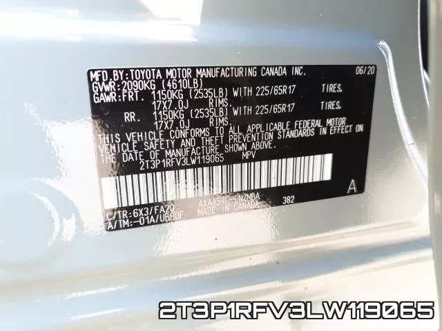 2T3P1RFV3LW119065 фото 2