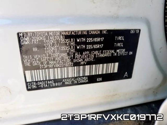 2T3P1RFVXKC019772 фото 2