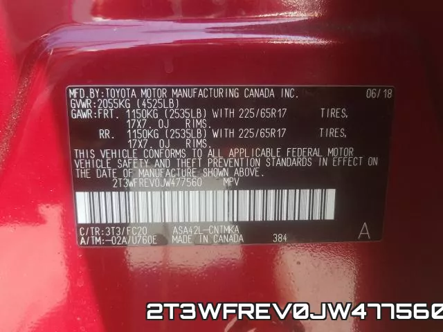 2T3WFREV0JW477560 фото 2