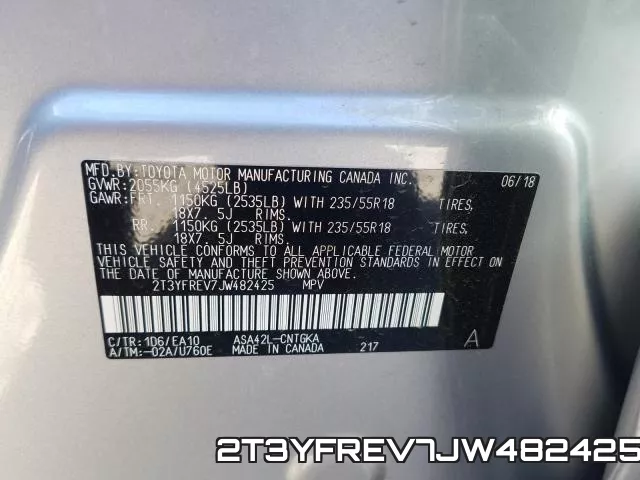 2T3YFREV7JW482425 фото 2