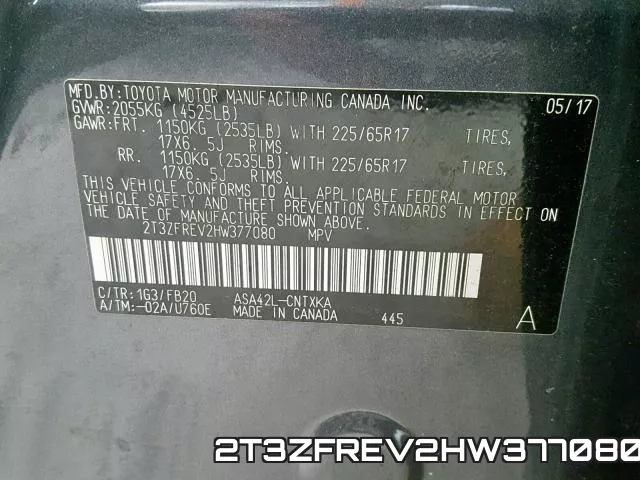 2T3ZFREV2HW377080 фото 2