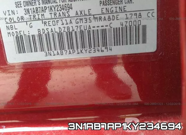 3N1AB7AP1KY234694 фото 10