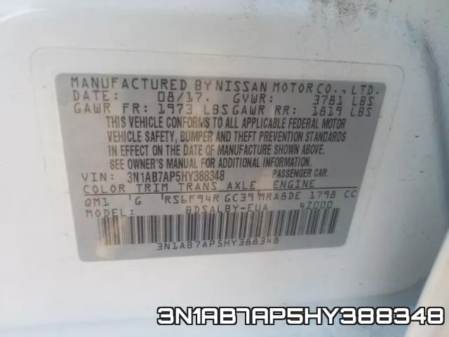 3N1AB7AP5HY388348 фото 2