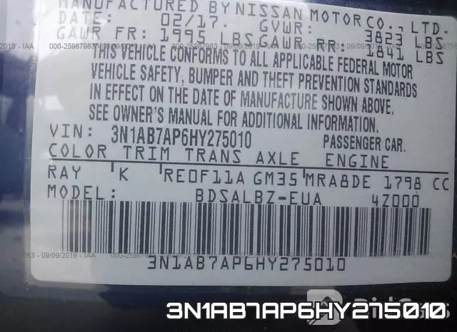 3N1AB7AP6HY275010 фото 10