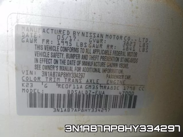 3N1AB7AP8HY334297 фото 2