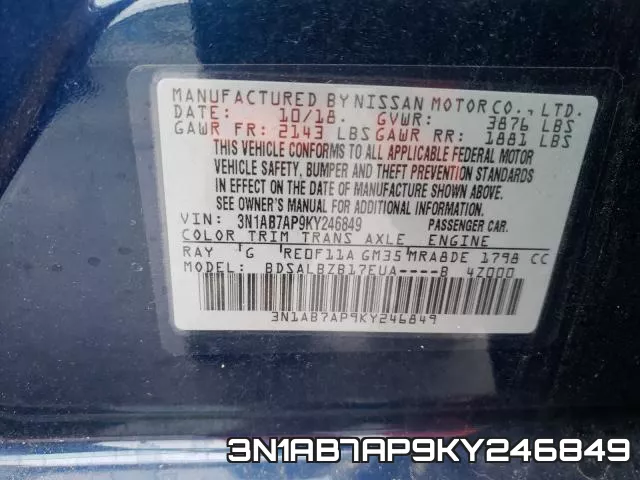 3N1AB7AP9KY246849 фото 2