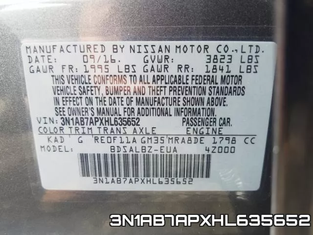 3N1AB7APXHL635652 фото 2