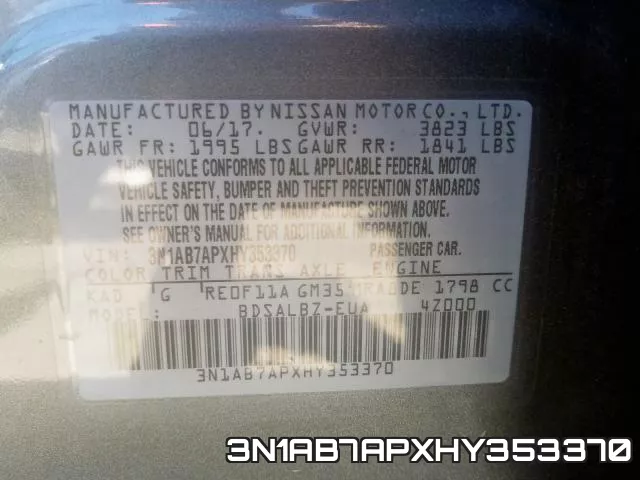 3N1AB7APXHY353370 фото 2