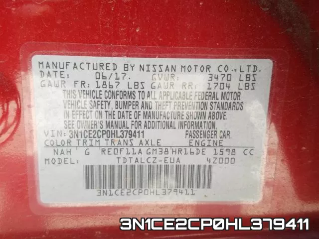 3N1CE2CP0HL379411 фото 2