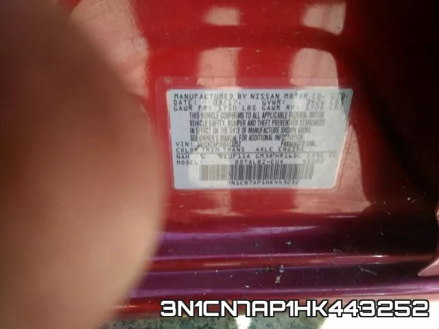 3N1CN7AP1HK443252 фото 2