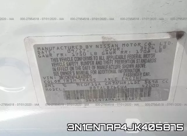 3N1CN7AP4JK405875 фото 10