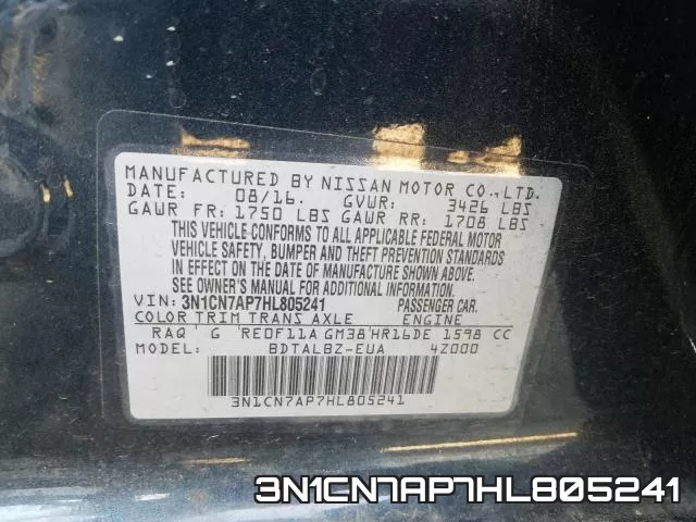3N1CN7AP7HL805241 фото 2