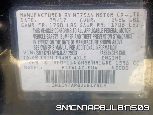 3N1CN7AP8JL817503 фото 2