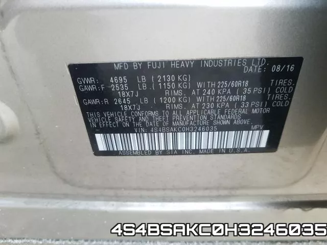 4S4BSAKC0H3246035 фото 2
