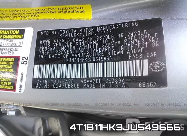 4T1B11HK3JU549666 фото 10