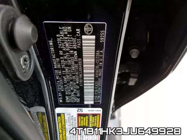4T1B11HK3JU649928 фото 2