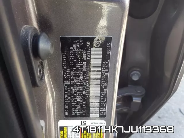 4T1B11HK7JU113368 фото 2