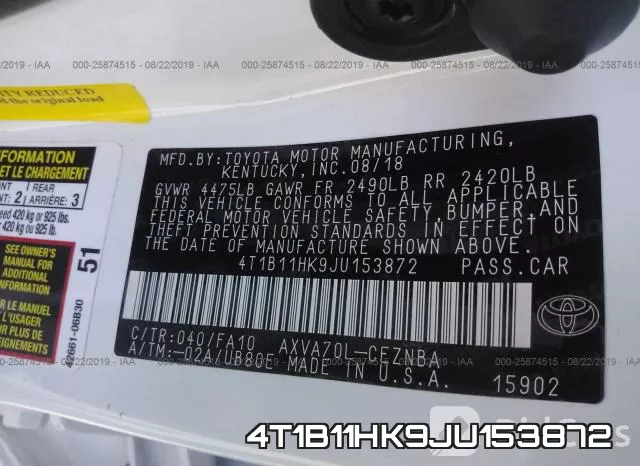 4T1B11HK9JU153872 фото 10