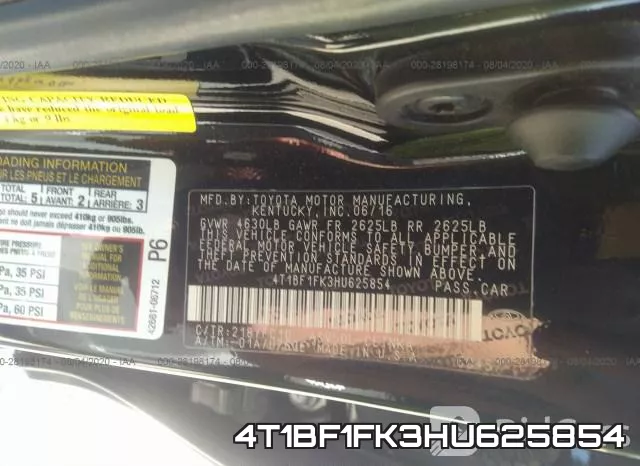 4T1BF1FK3HU625854 фото 10