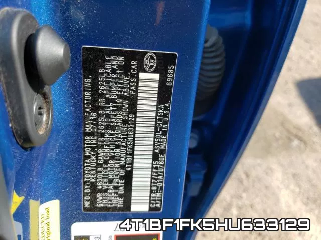 4T1BF1FK5HU633129 фото 2
