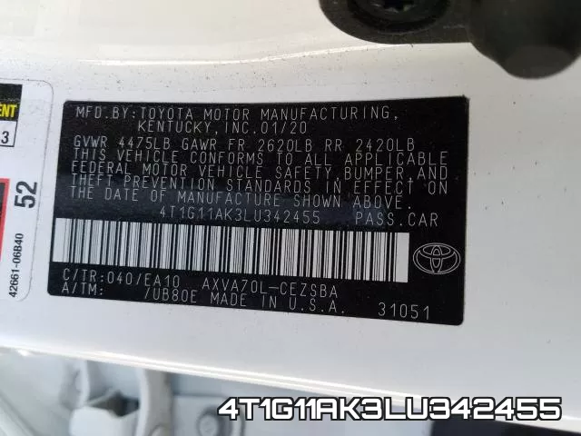 4T1G11AK3LU342455 фото 2