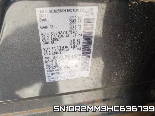 5N1DR2MM3HC636739 фото 2