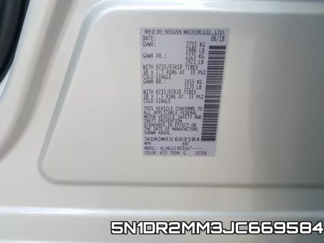 5N1DR2MM3JC669584 фото 2