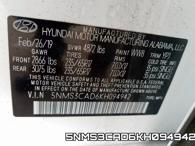 5NMS3CAD6KH094942 фото 2