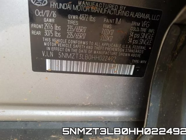 5NMZT3LB0HH022492 фото 2