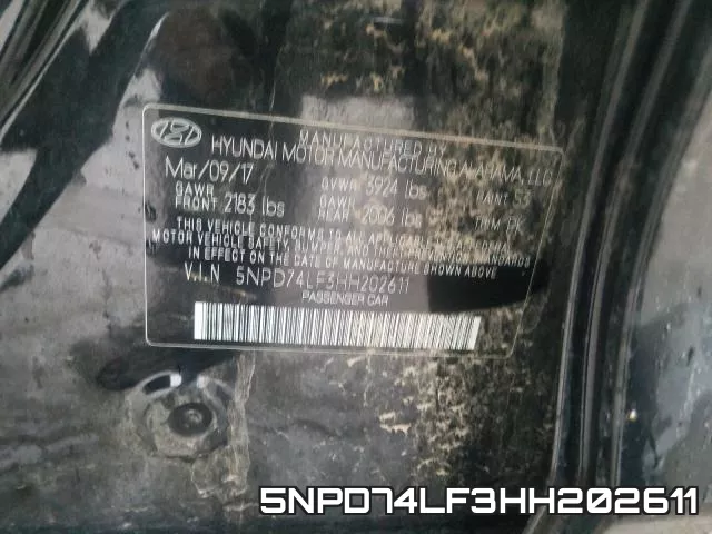 5NPD74LF3HH202611 фото 2