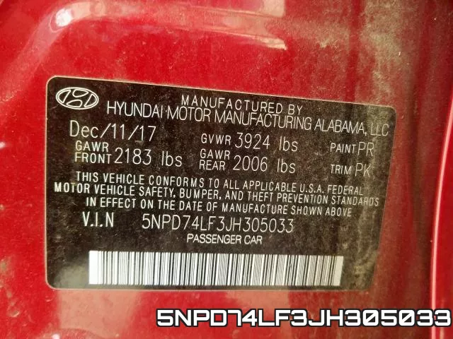 5NPD74LF3JH305033 фото 2
