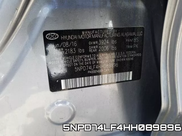 5NPD74LF4HH089896 фото 2