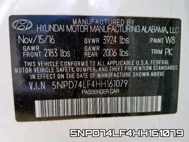5NPD74LF4HH161079 фото 2