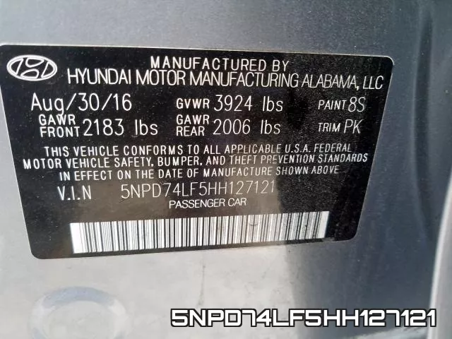 5NPD74LF5HH127121 фото 2