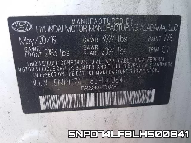 5NPD74LF8LH500841 фото 2