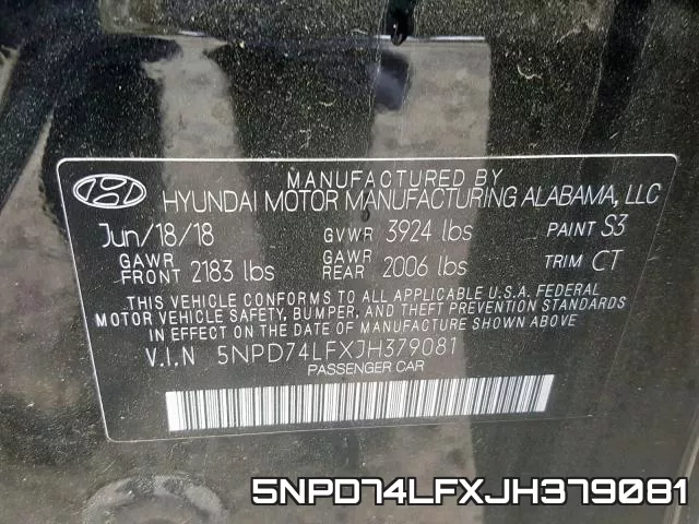 5NPD74LFXJH379081 фото 2