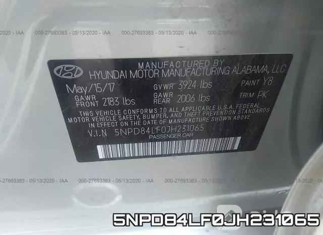5NPD84LF0JH231065 фото 10