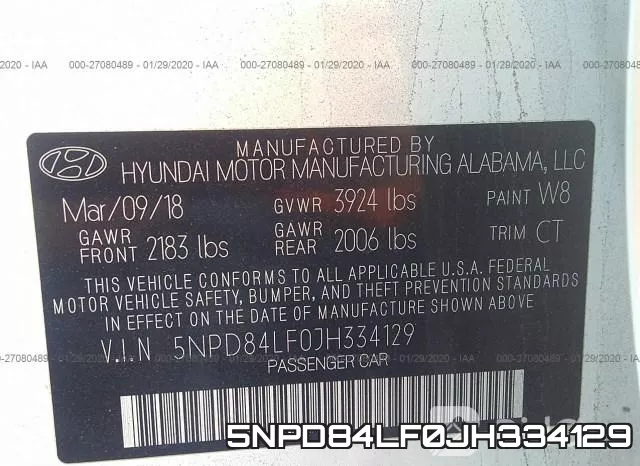 5NPD84LF0JH334129 фото 10
