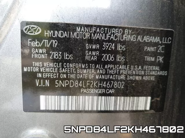 5NPD84LF2KH467802 фото 2