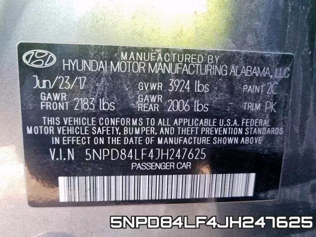 5NPD84LF4JH247625 фото 2