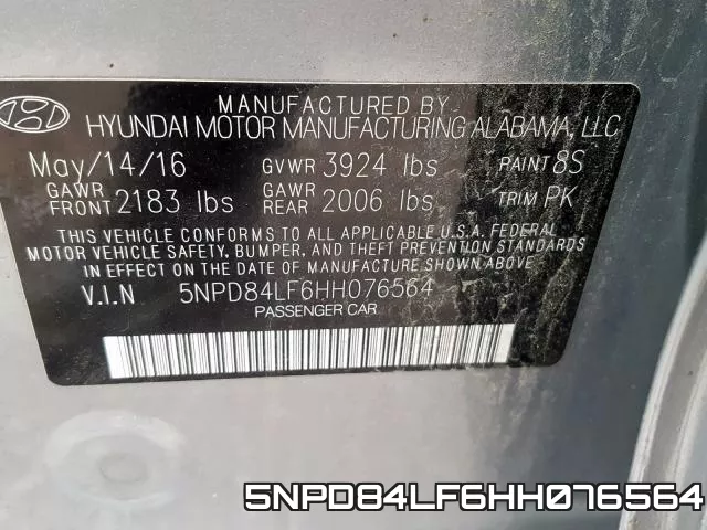 5NPD84LF6HH076564 фото 2