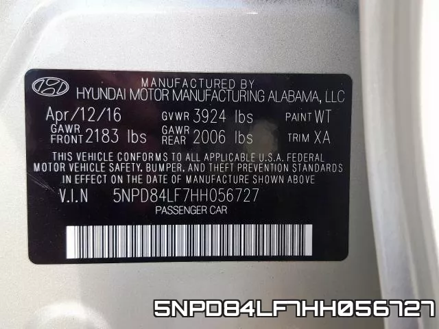 5NPD84LF7HH056727 фото 2