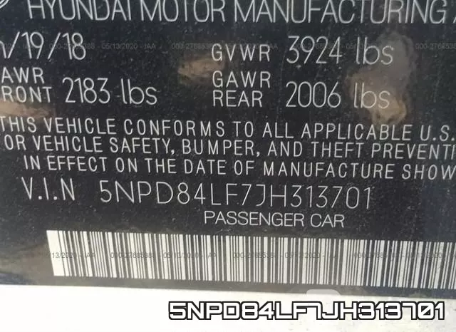 5NPD84LF7JH313701 фото 10
