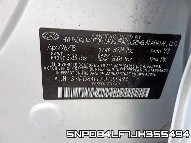 5NPD84LF7JH355494 фото 2