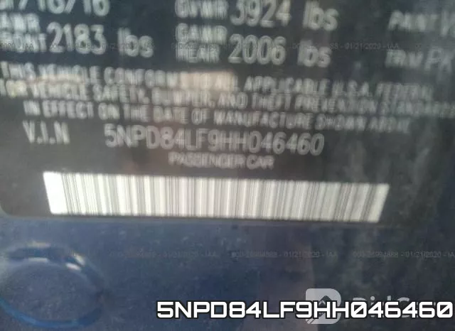 5NPD84LF9HH046460 фото 10