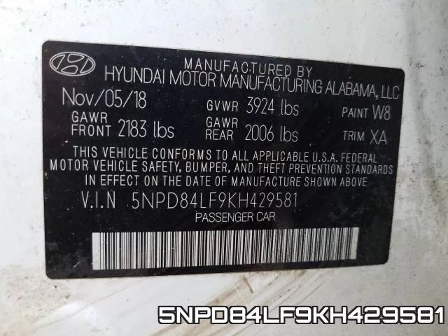 5NPD84LF9KH429581 фото 2