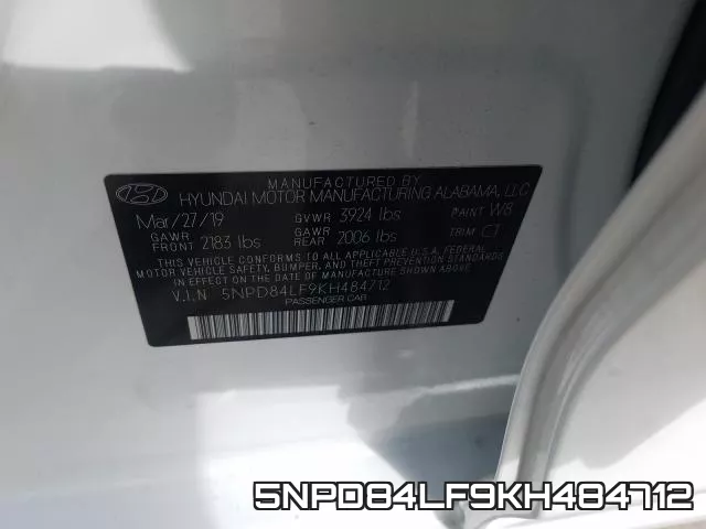 5NPD84LF9KH484712 фото 2