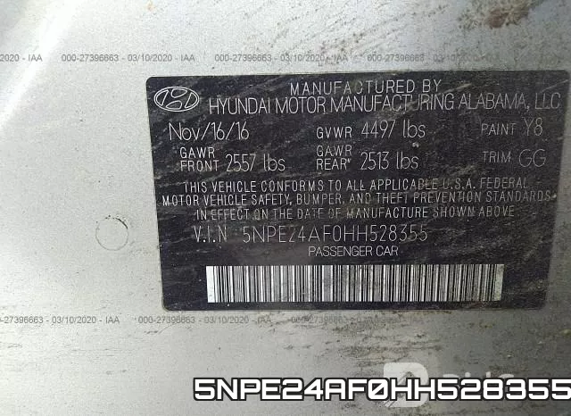 5NPE24AF0HH528355 фото 10