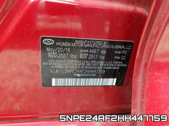 5NPE24AF2HH447759 фото 2